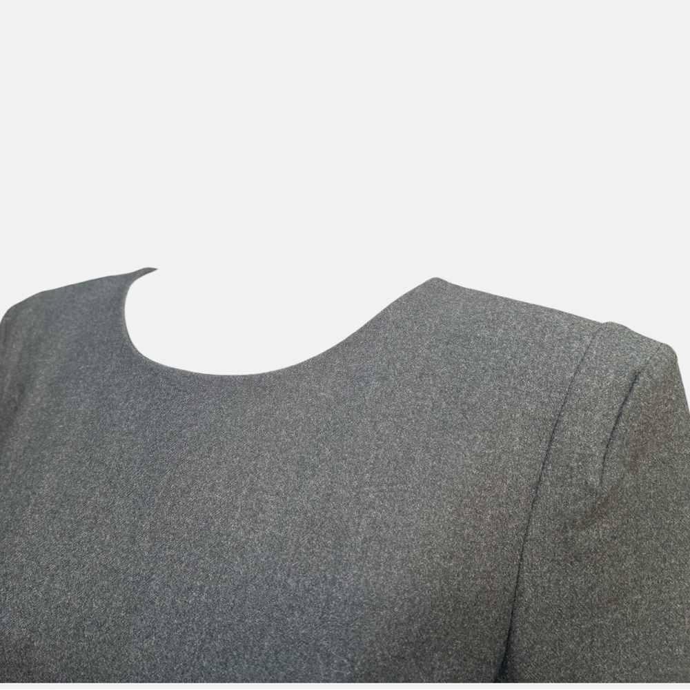Theory Long Sleeve Charcoal Gray Wool Mini Dress | Size 6* - Picture 8 of 12